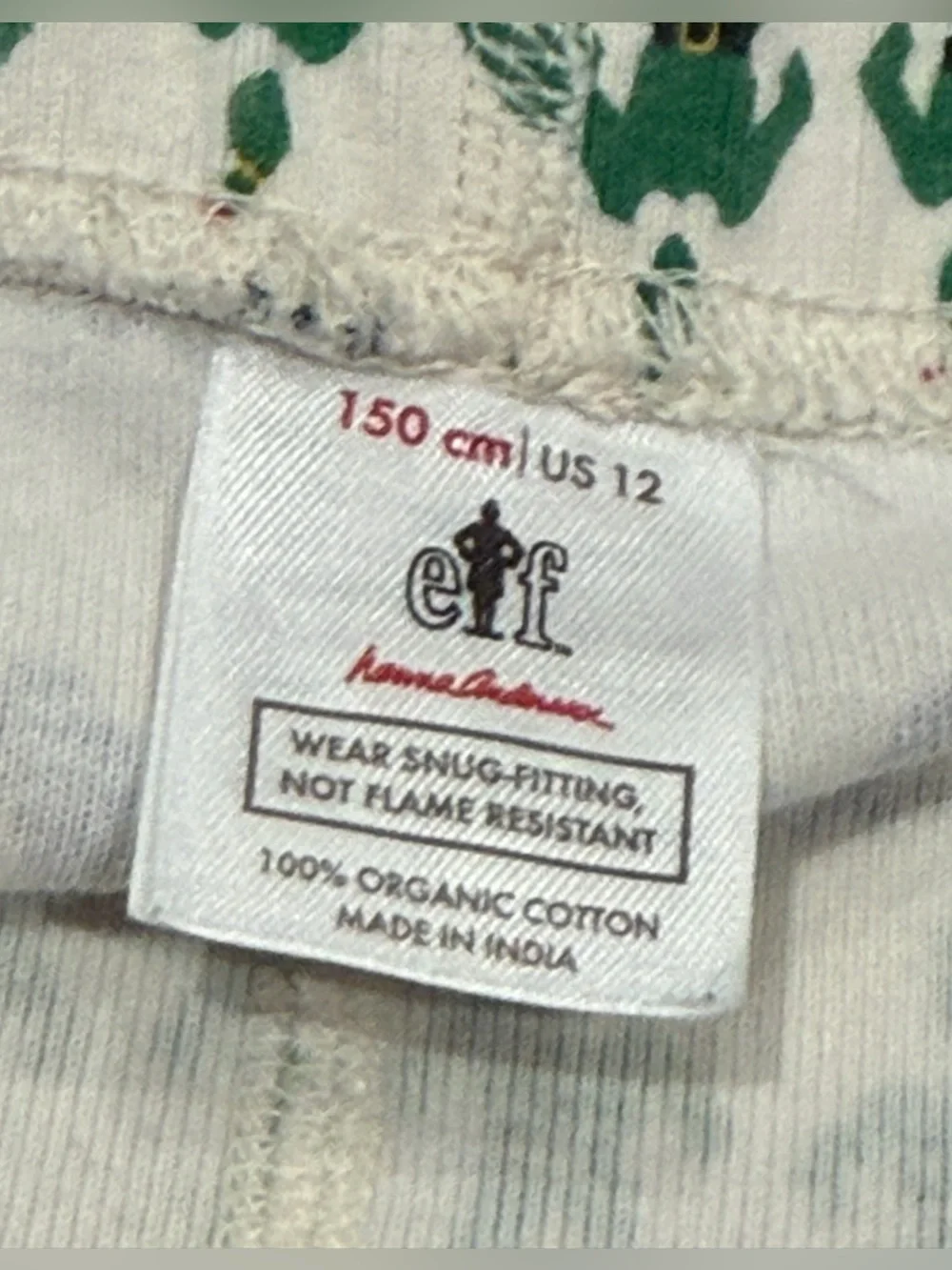 Hanna Andersson Kids Elf Holiday Organic Cotton Pajama Set Size 150 US 12